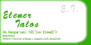 elemer talos business card